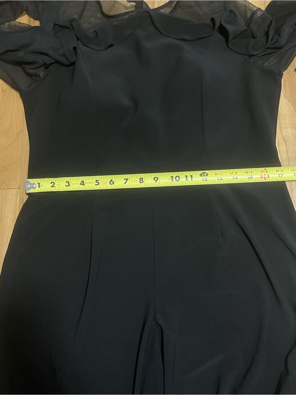 R&M Richards Black Illusion Ruffle Jumpsuit 14P - Picture 11 of 13